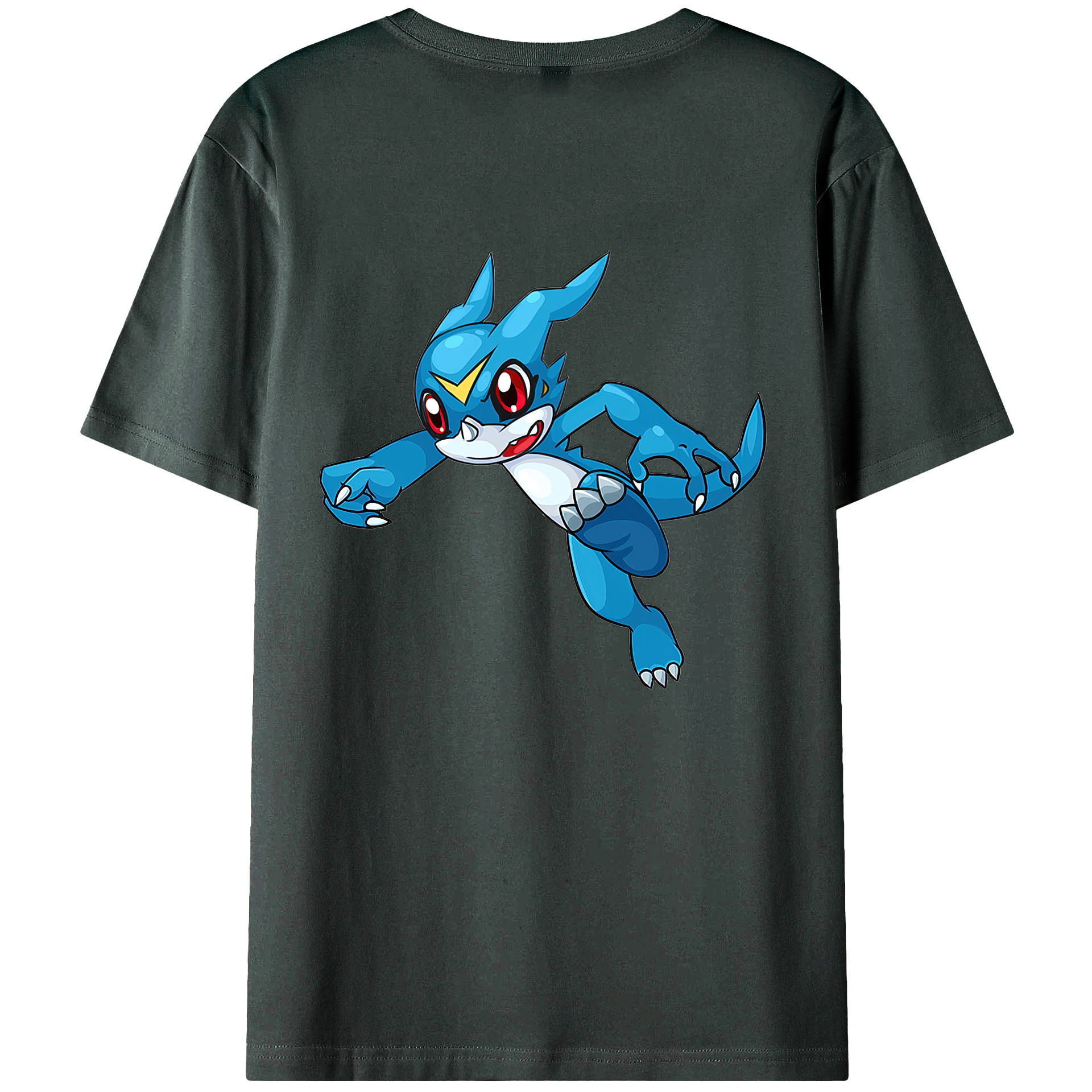 （画像用） Digimon デジタルモンスター/デジモン 綿100％ メンズ半袖Tシャツ（バックプリント） 通気性